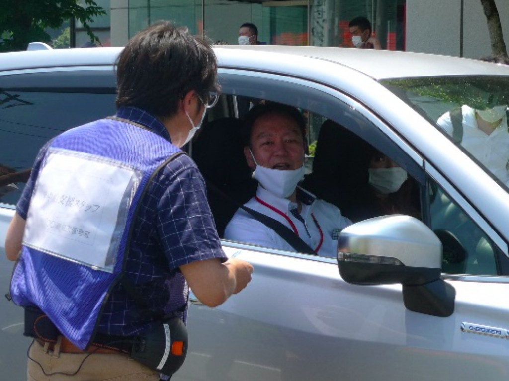 車中泊避難所受け入れ訓練 さんすい防災研究所 代表 山﨑水紀夫